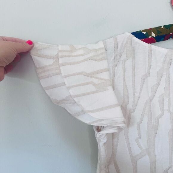 Nolan | anthropologie | cream flutter sleeve textured top - Picture 6 of 6